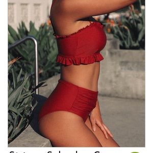 NWT Stringy selvedge edge cross front bikini set